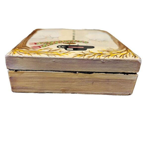 Hand Painted Snowman Coaster Set With Box By The Foreside Company - Picture 14 of 16